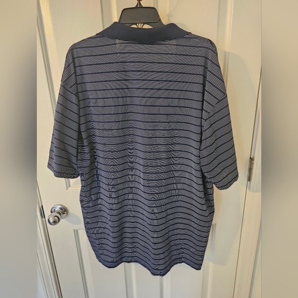Nike Mens Dri-Fit Tour Performance Golf Polo Shirt Navy Blue White Striped XXL - Picture 4 of 6